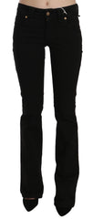 John Galliano Black Low Waist Slim Leg Skinny Denim Casual Pants Jeans
