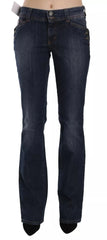 John Galliano Blue Washed Mid Waist Flared Denim Casual Pants Jeans