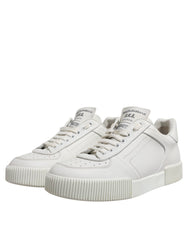 Dolce & Gabbana White Miami Leather Low Top Sneakers Men Shoes