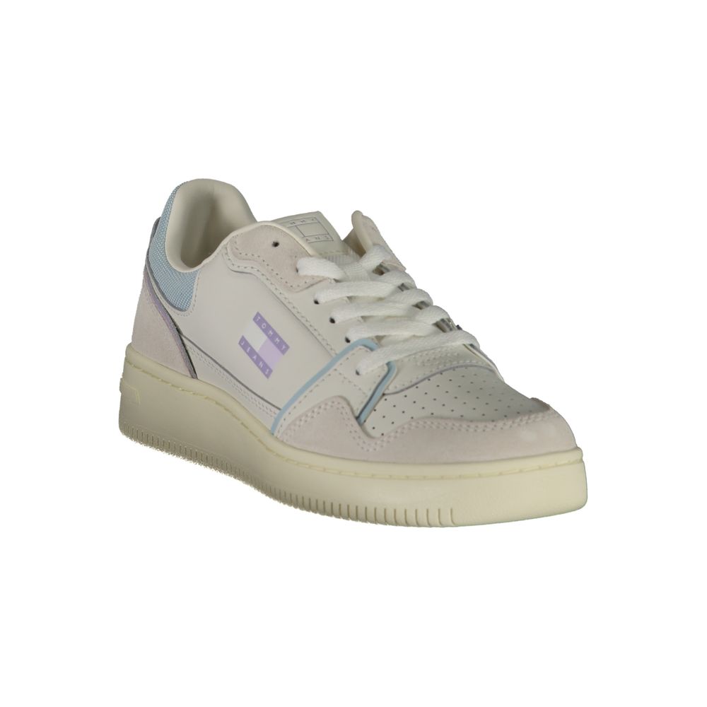 Vita lädersneakers för kvinnor