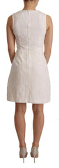 Dolce & Gabbana White Floral Sleeveless Sheath Mini Dress