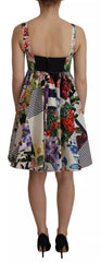 Dolce & Gabbana Multicolor Poplin Floral Mini Flared Dress