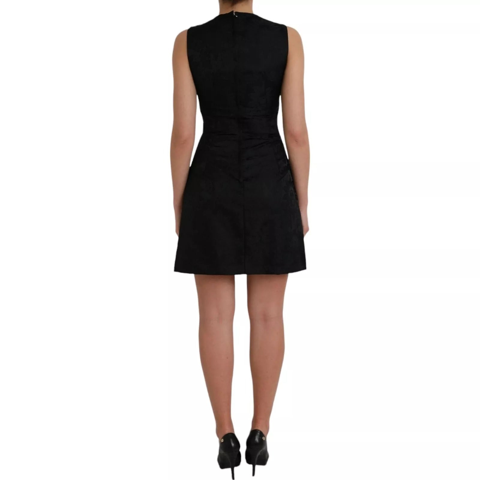 Svart Ärmlös Bodycon A-linjeformad Miniklänning