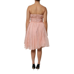 Dolce & Gabbana Pink Silk Chiffon A-line Pleated Midi Dress