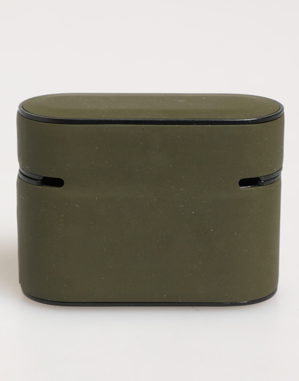 Armygrønt gummi-logo-preget Airpods-tilbehørsdeksel