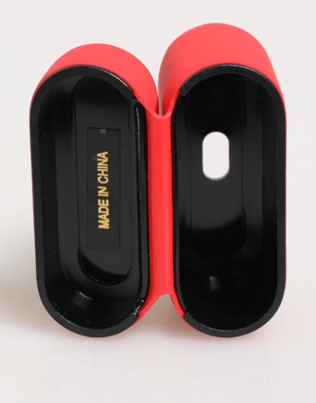 Rød PVC DG-logo preget herre-klipsholder til Airpods