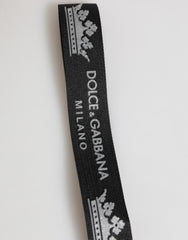 Dolce & Gabbana Black Silver Nylon DG Crown Men's Holder Keychain Keyring