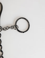 Dolce & Gabbana Black Red Military Leather Patch DG Logo Keychain Keyring