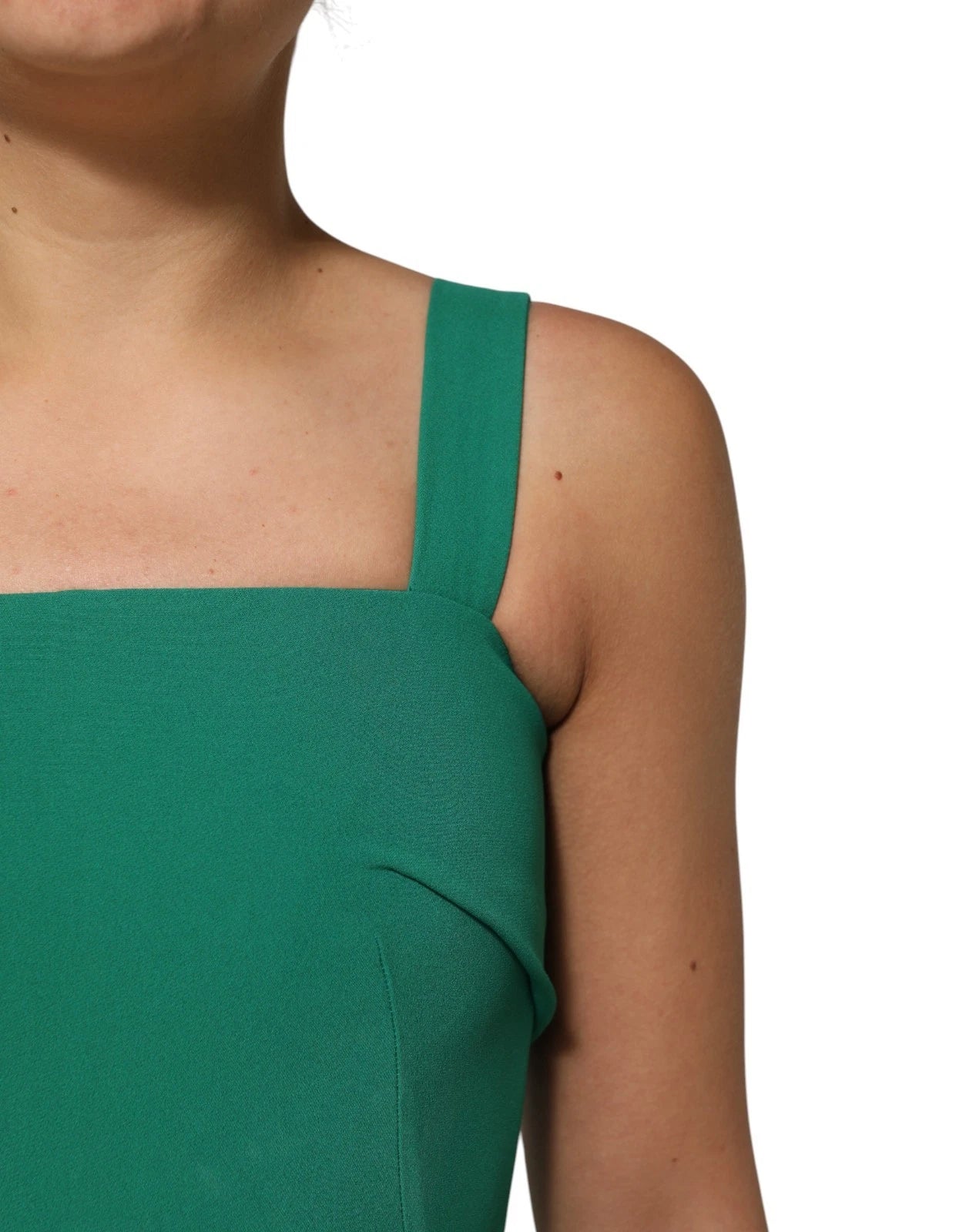 Mörkgrön ärmlös rayonklänning med bodycon-mönster