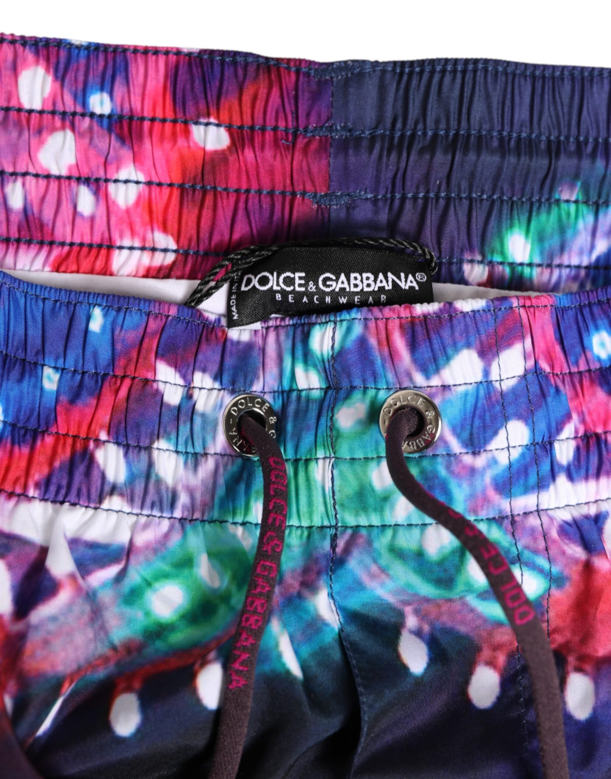 Flerfärgade neontryckta polyestershorts badkläder