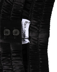 Dolce & Gabbana Black Silk Satin Elastic Men Boxer Short Swimwear