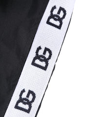 Dolce & Gabbana Black Nylon Side Logo Tape Shorts Swimwear