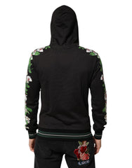 Dolce & Gabbana KING Black Orchid Floral Crown Logo Hoodie Sweater