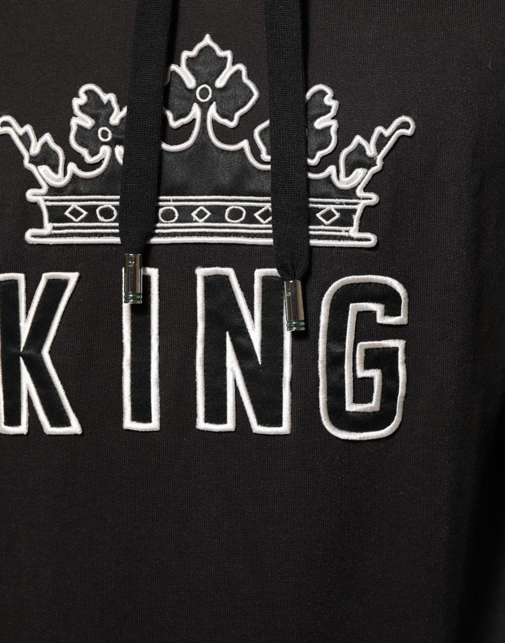 KING Svart Orkidé Blomster Krone Logo Hettegenser