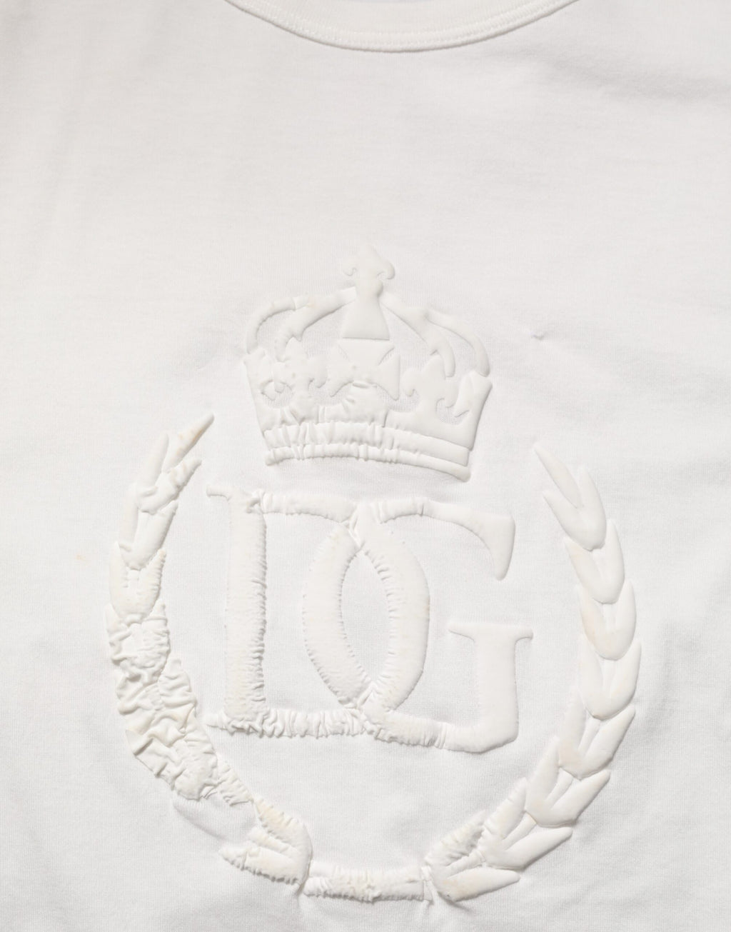 Hvit bomull DG Crown Embossed herre-T-skjorte