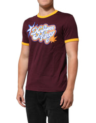Dolce & Gabbana Burgundy Cotton DG Super King Logo T-Shirt