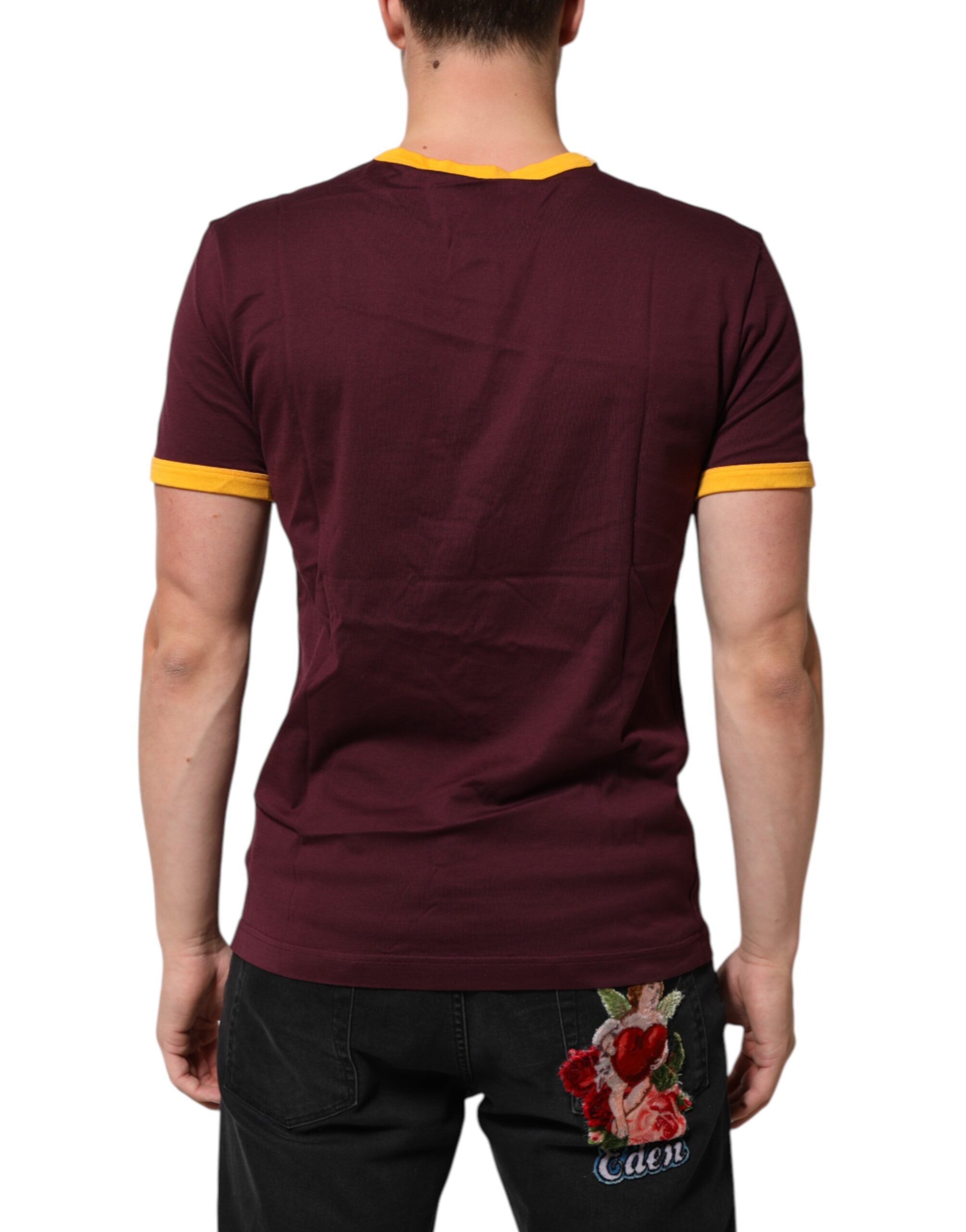 Burgunderfarget bomulls-T-skjorte med DG Super King-logo