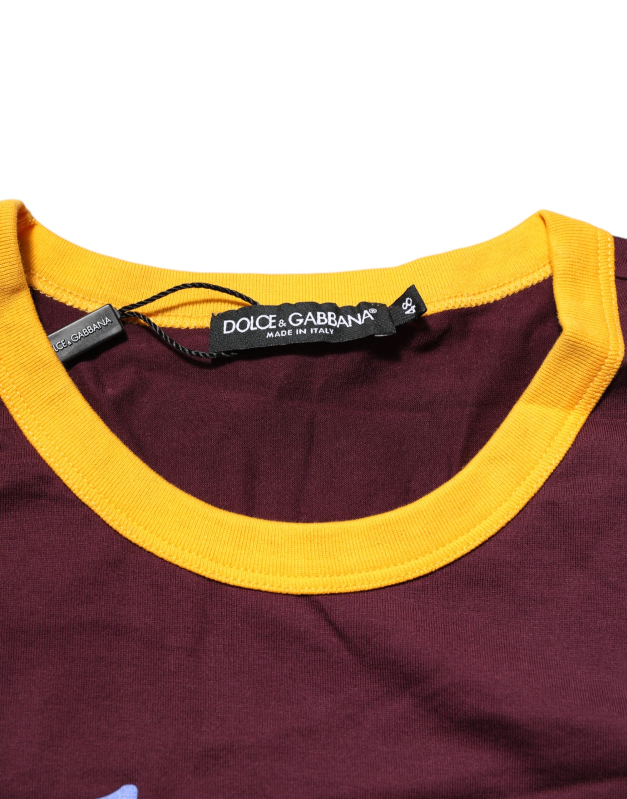 Burgunderfarget bomulls-T-skjorte med DG Super King-logo