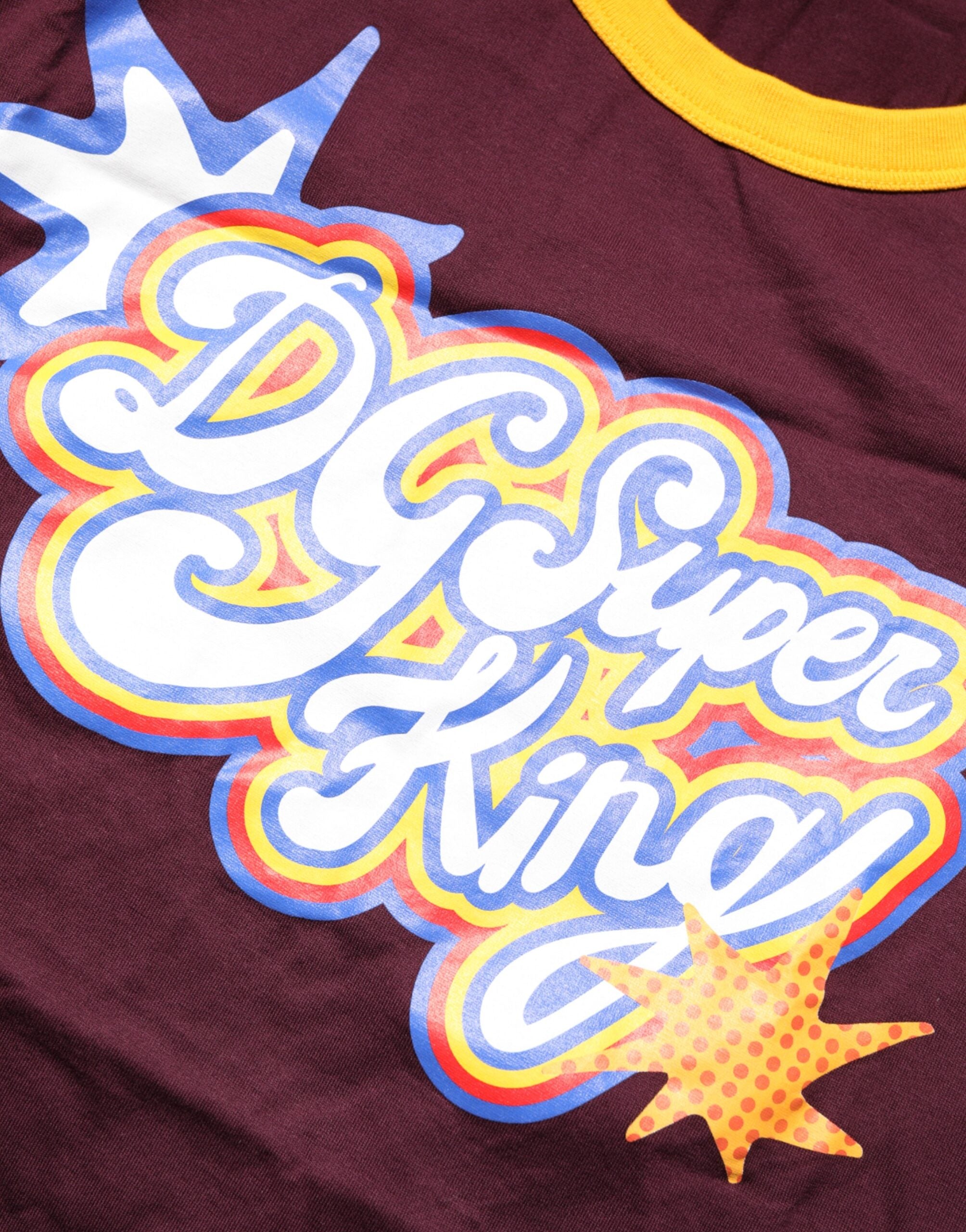Burgunderfarget bomulls-T-skjorte med DG Super King-logo