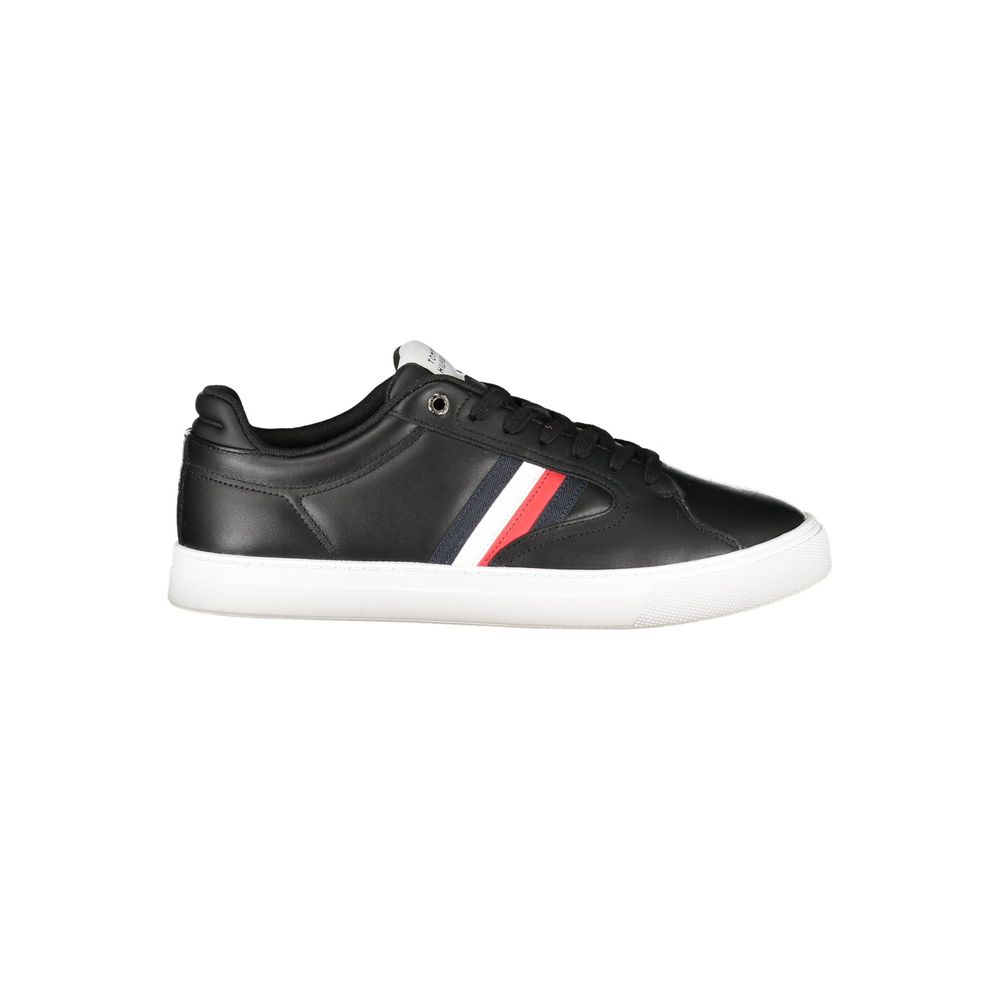 Svarte herresneakers i skinn