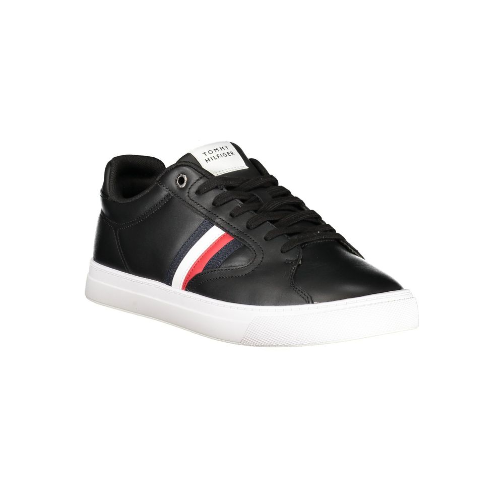 Svarte herresneakers i skinn