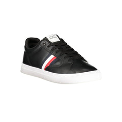 Tommy Hilfiger Black Leather Men Sneaker