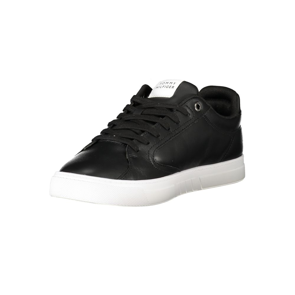 Svarte herresneakers i skinn