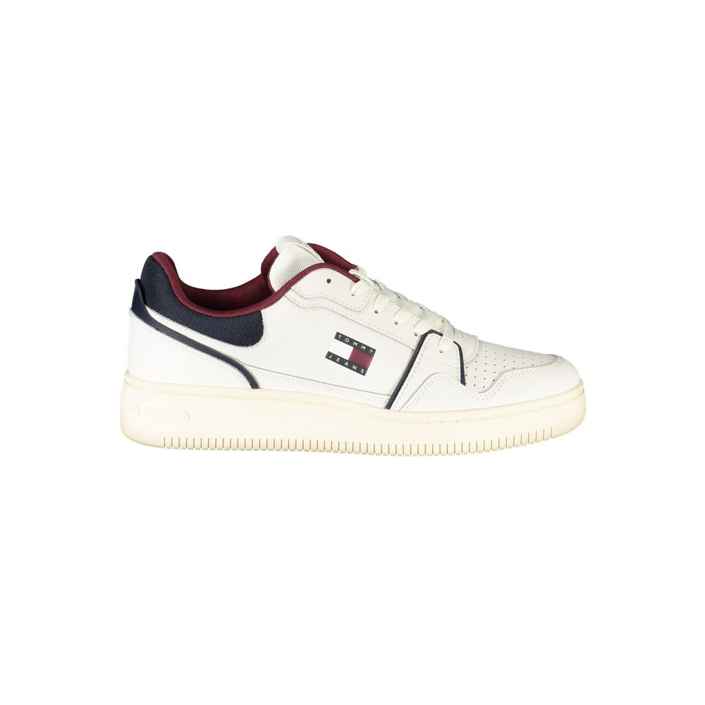 Vita lädersneakers för män