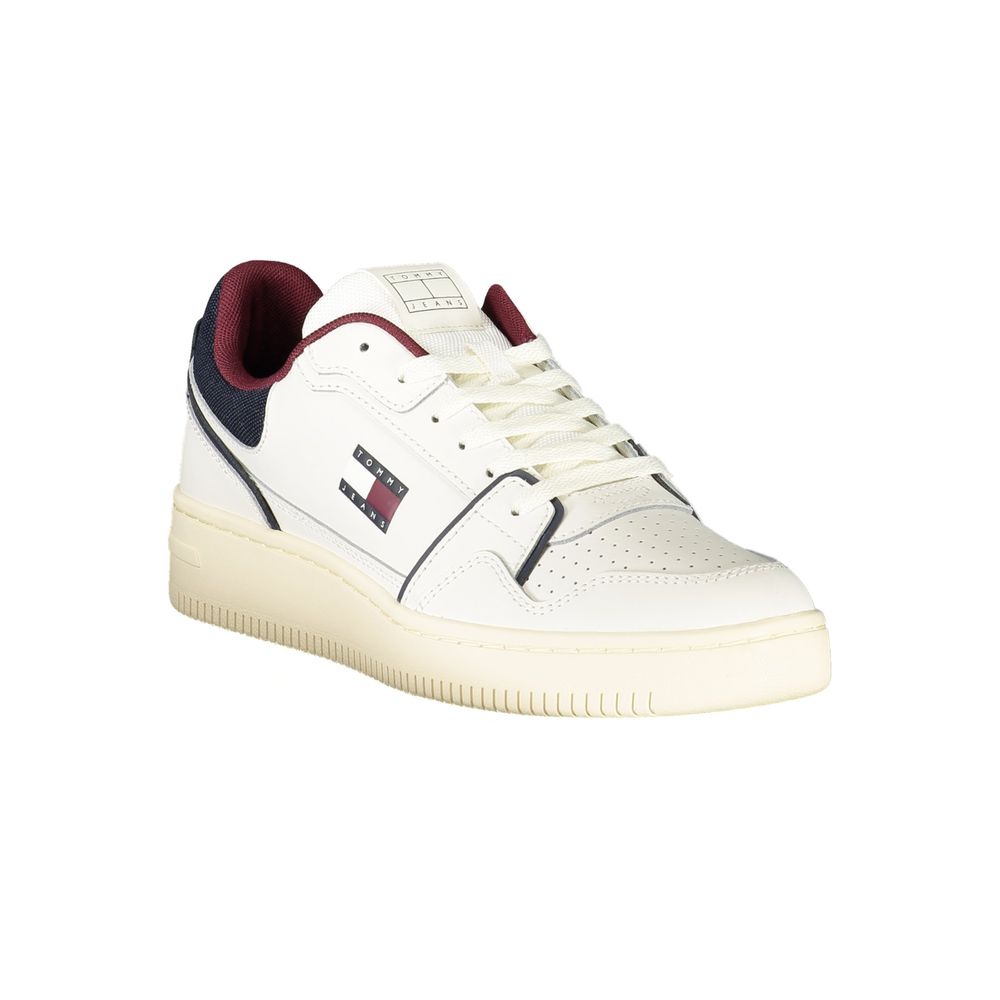 Vita lädersneakers för män