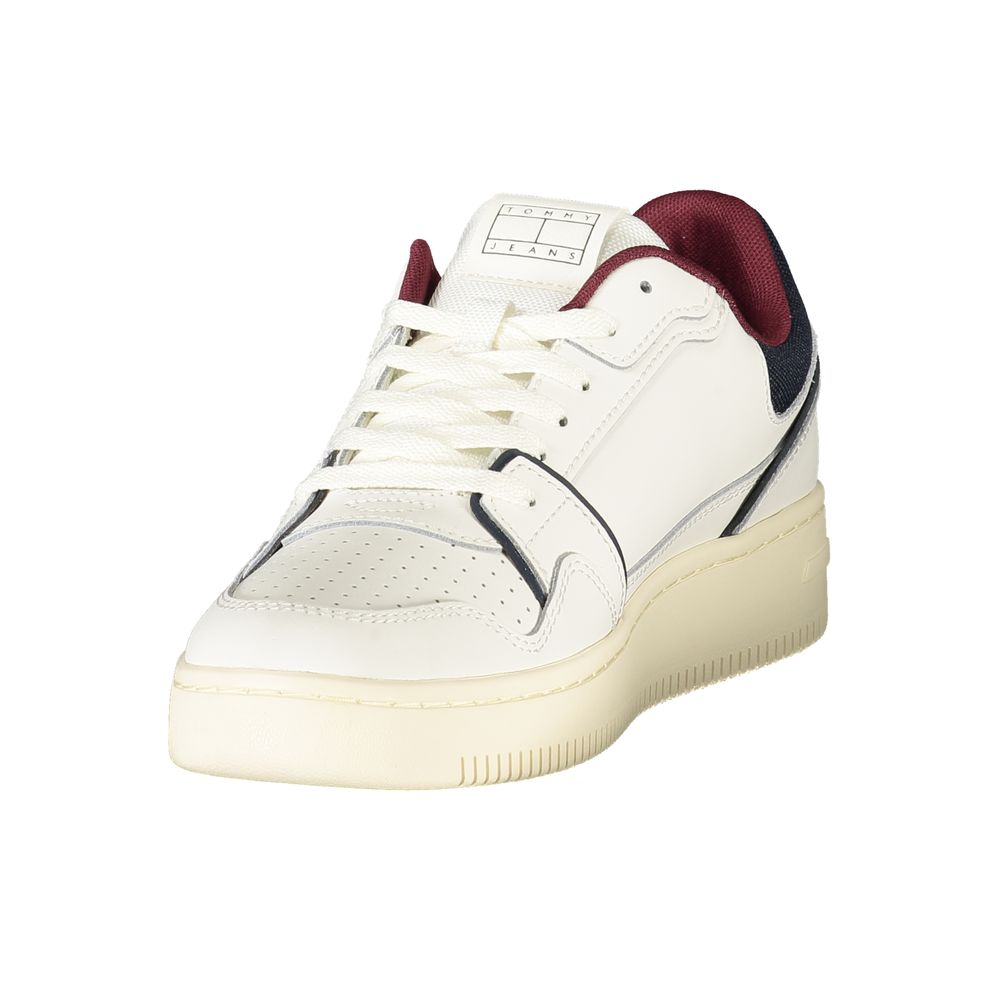 Vita lädersneakers för män