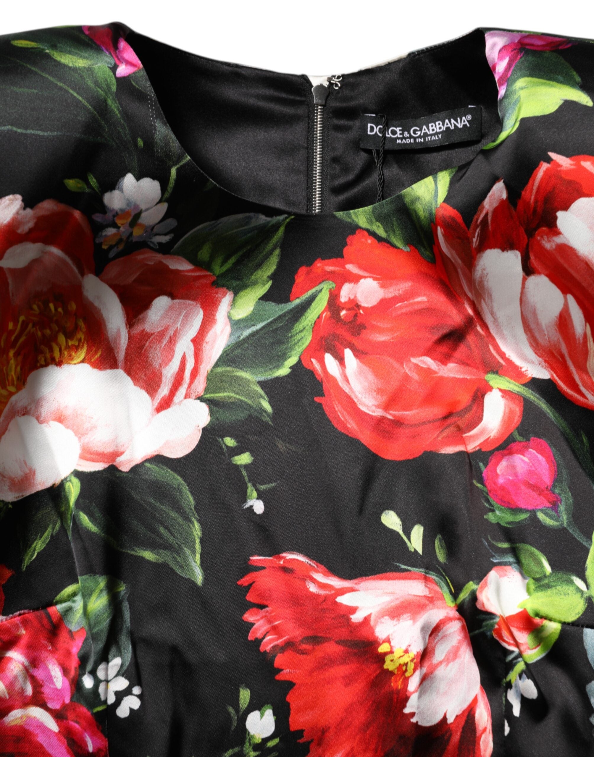 Svart blommig Fiori Pittorici Bodycon Klänning
