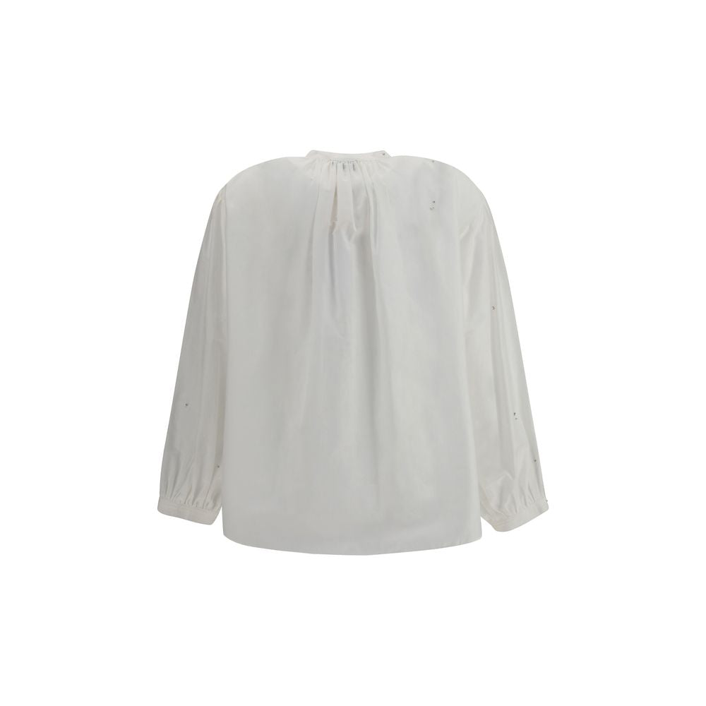 Voileskjorta med broderi