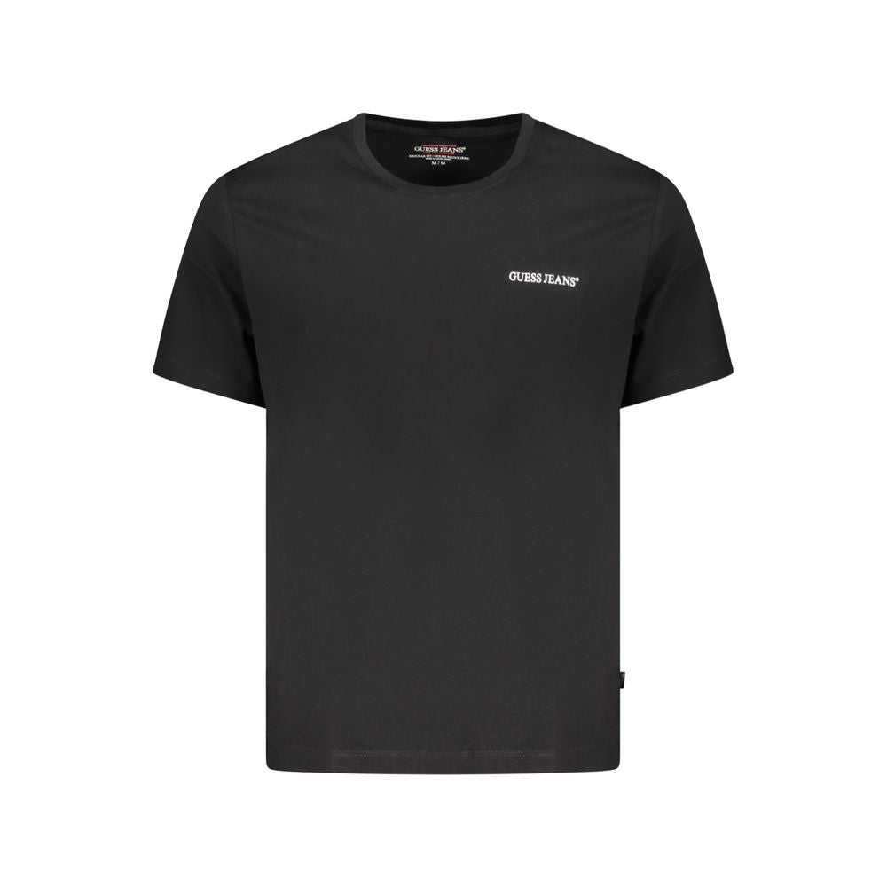 Svart bomulls-T-skjorte for menn