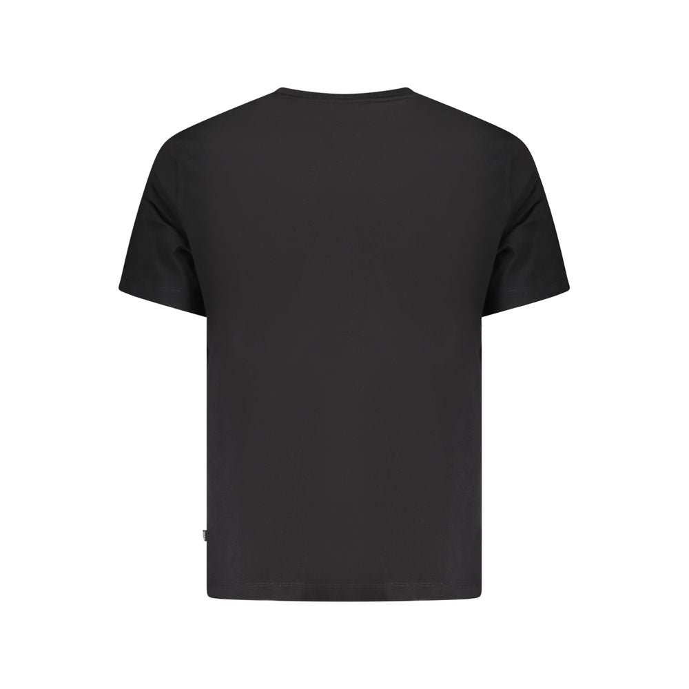 Svart bomulls-T-skjorte for menn