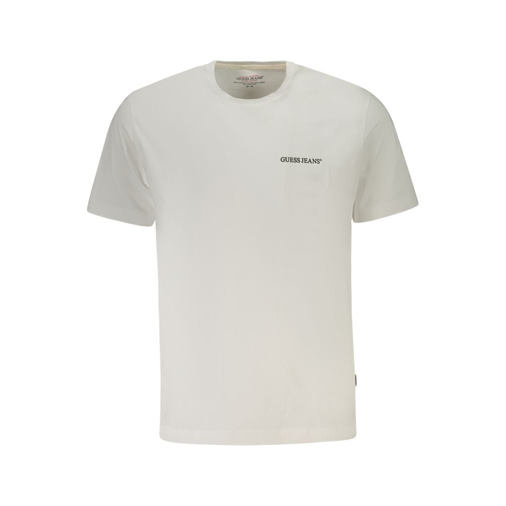 Hvit bomulls-T-skjorte for menn