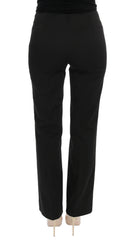 BENCIVENGA Black Stretch Straight Fit Dress Trousers Pants