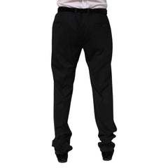Dolce & Gabbana Black Wool Formal Dress Men Trousers Pants