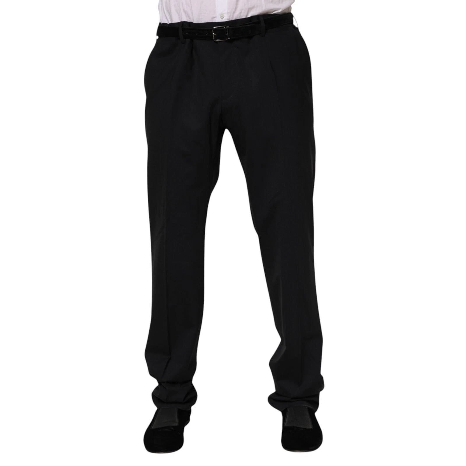 Dolce & Gabbana Black Wool Formal Dress Men Trousers Pants