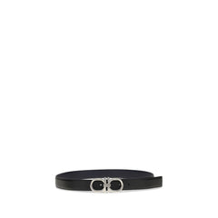 Ferragamo Black Calf Leather Bos Taurus Regular Belt