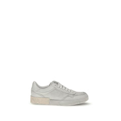 Dolce & Gabbana White Calf Leather Bos Taurus Low Top Sneakers