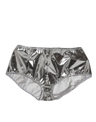 Dolce & Gabbana Silver Metallic High Waist Bikini Bottom Women  Underwear