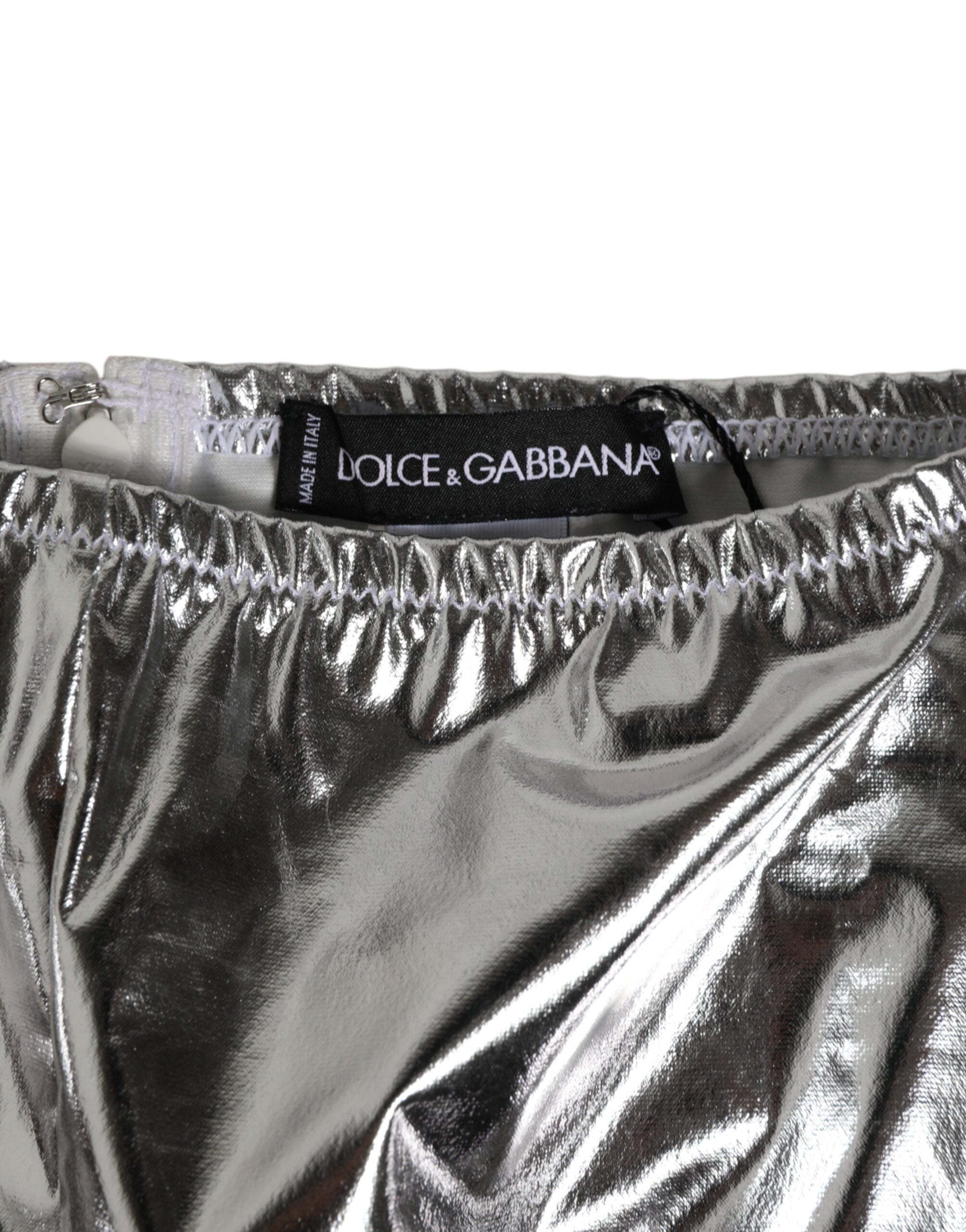 Dolce & Gabbana Silver Metallic High Waist Bikini Bottom Women  Underwear