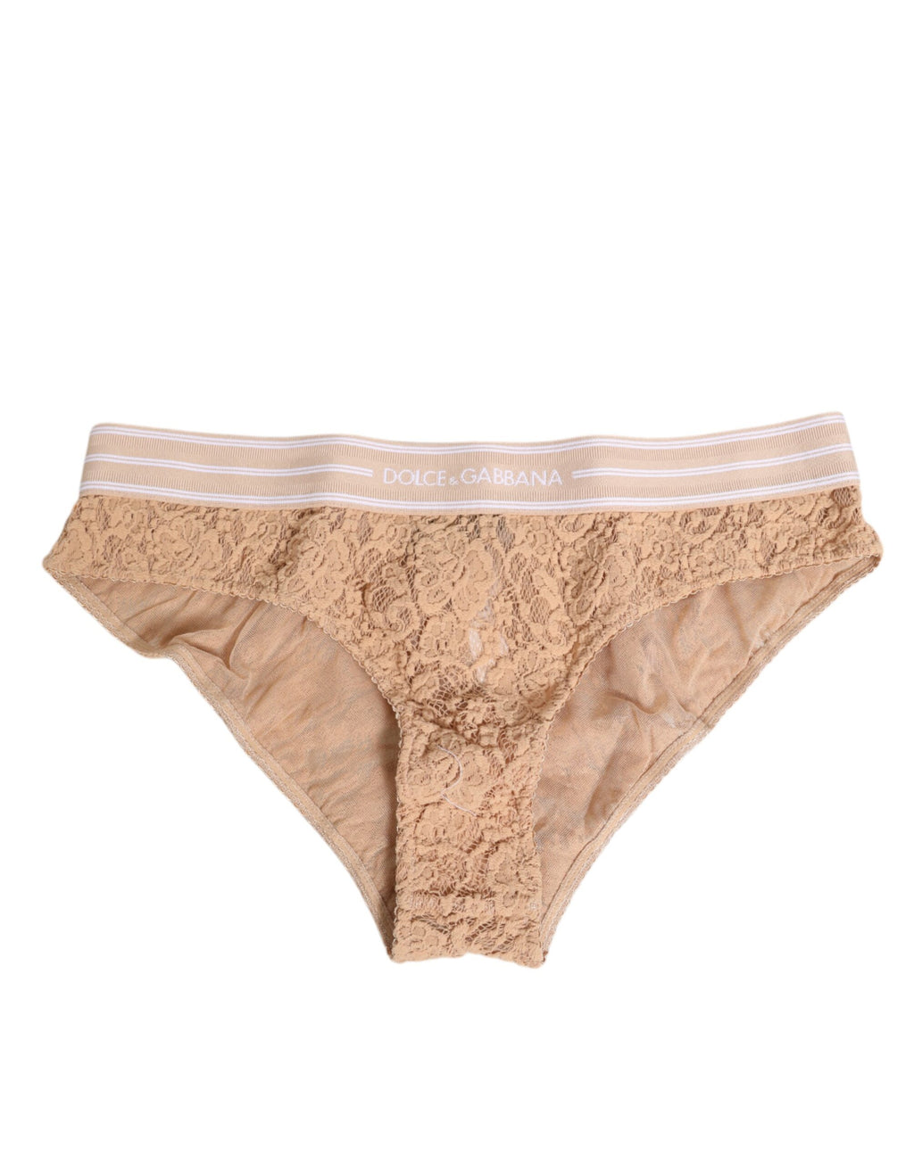 Beige spetsunderkläder med Brasiliano-logotyp och linning