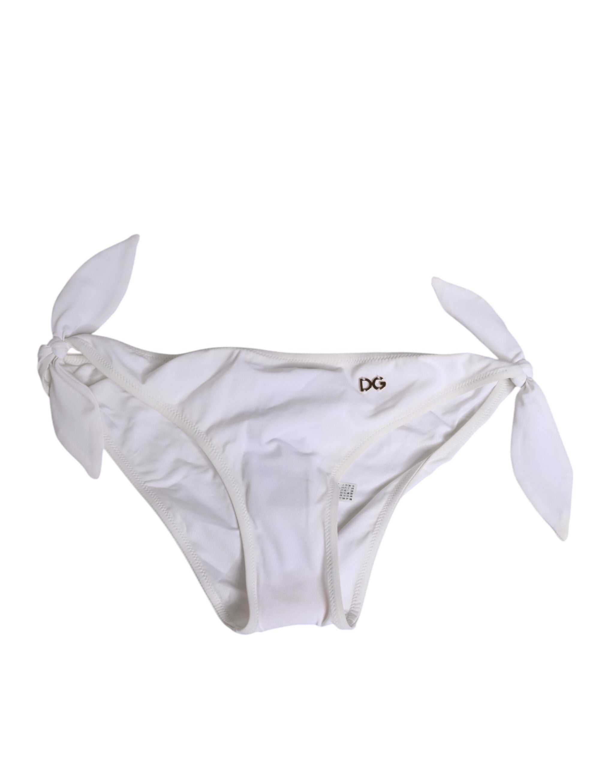 Vita bikinitrosa med sidoknytning och logotyp
