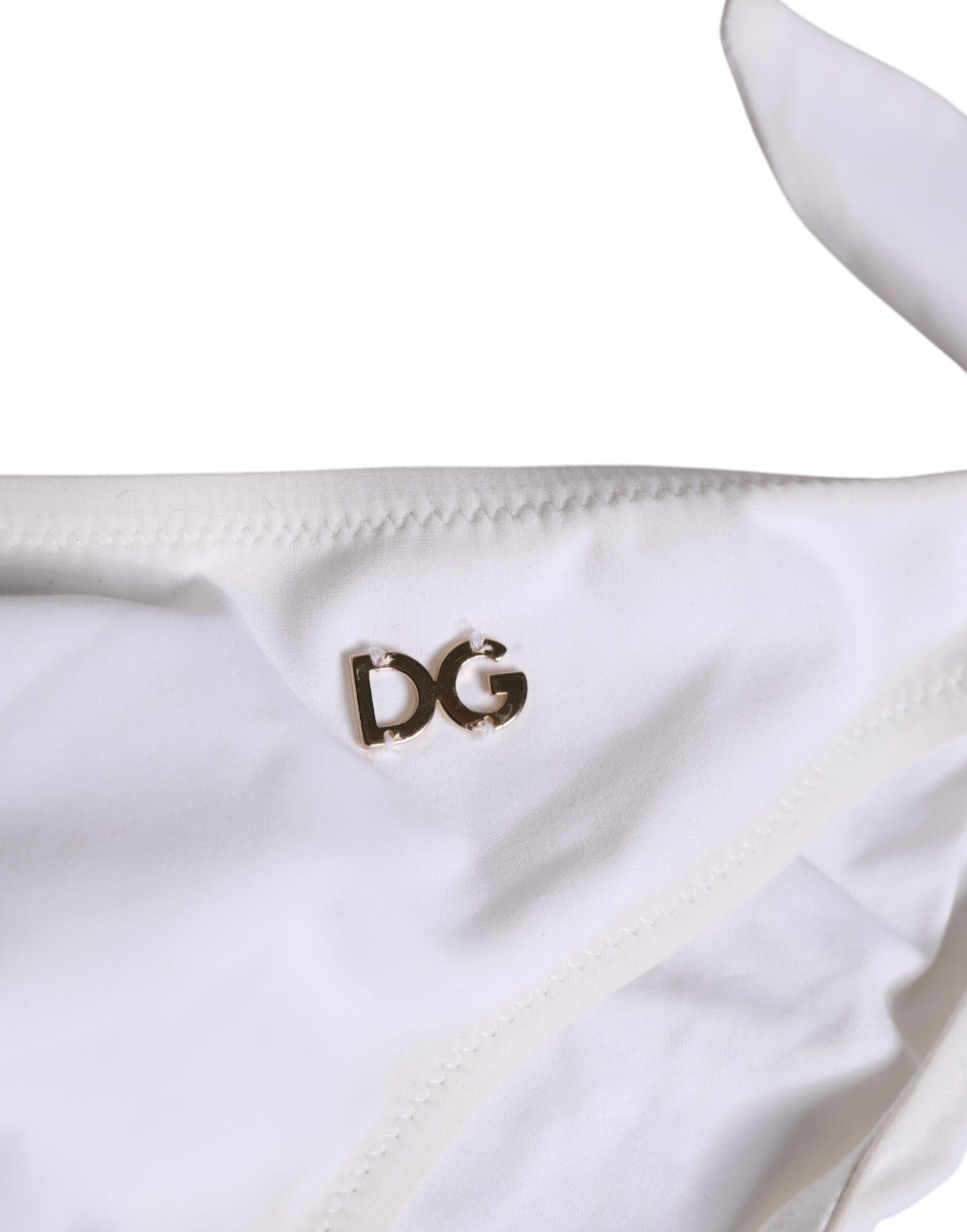 Vita bikinitrosa med sidoknytning och logotyp