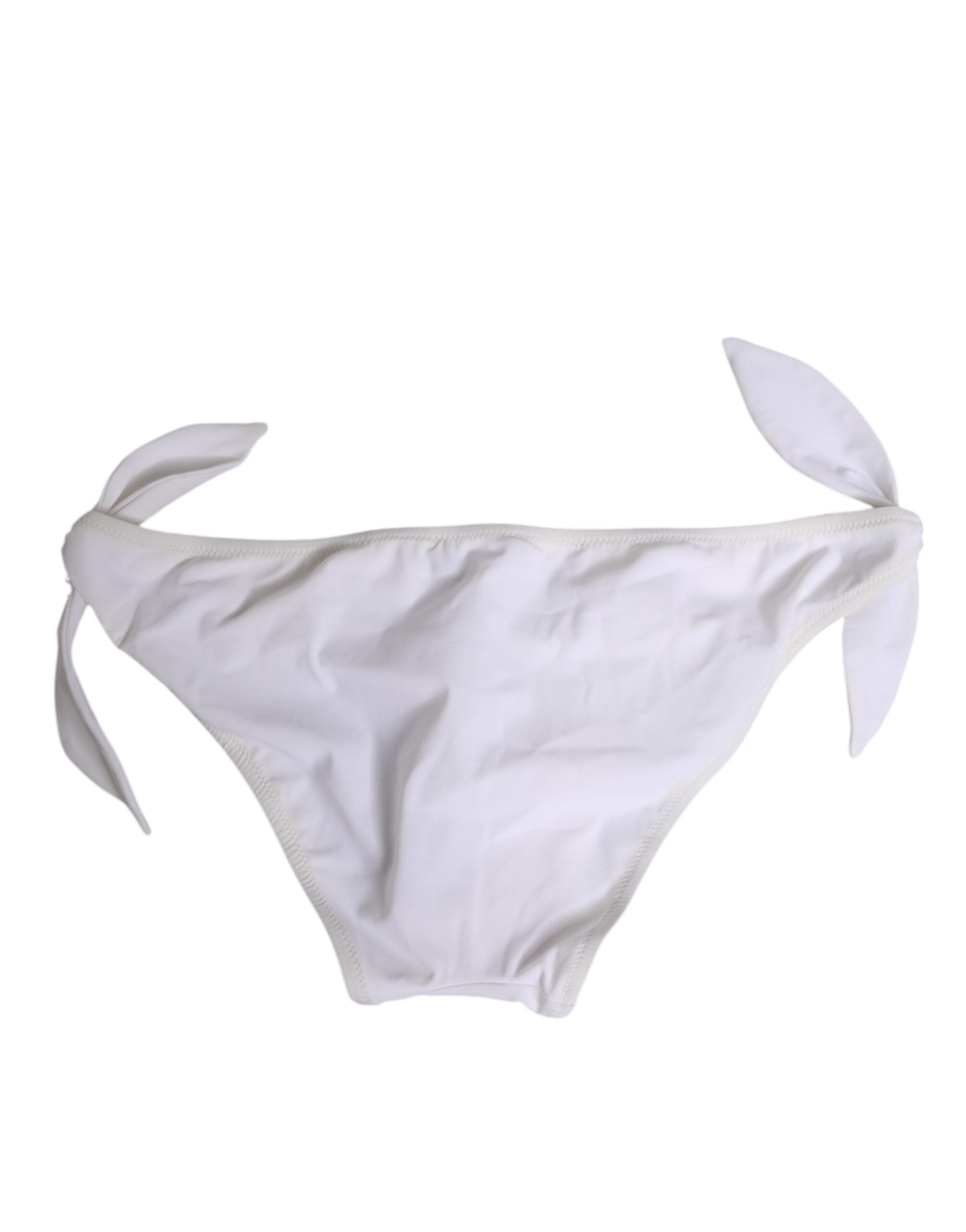 Vita bikinitrosa med sidoknytning och logotyp