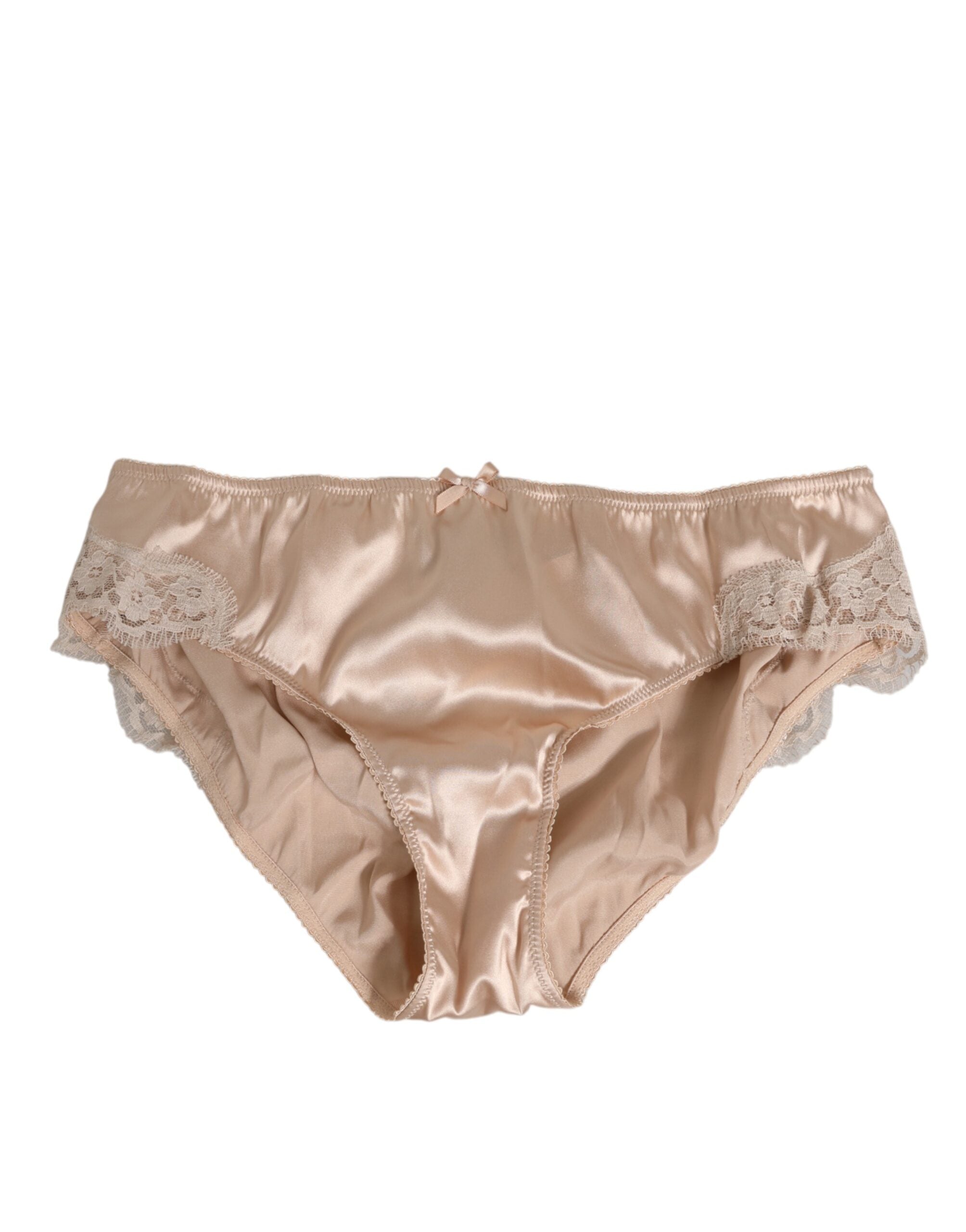 Rosy Beige Siden-Satin Spetskant Trosunderkläder