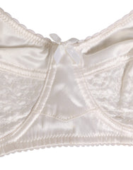 Dolce & Gabbana White Silk Satin Soft Cup Lingerie Bra Underwear