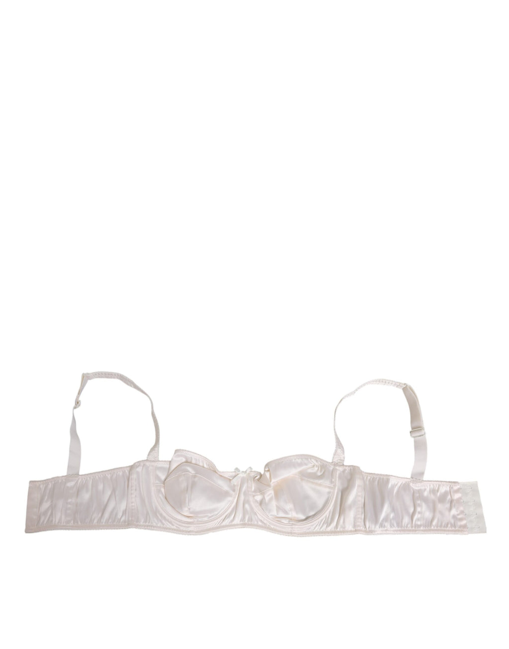 Vit siden-satin balconette-underkläder BH-underkläder