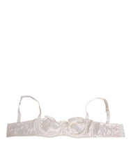 Dolce & Gabbana White Silk Satin Balconnet Lingerie Bra Underwear